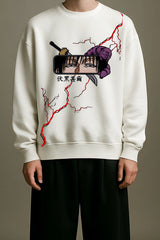 Anime Crown Oversized Graphic Sweatshirt Unisex