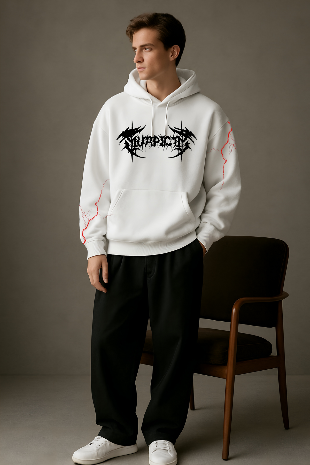 Crimson Veil Unisex Premium Oversized Graphic Hoodie